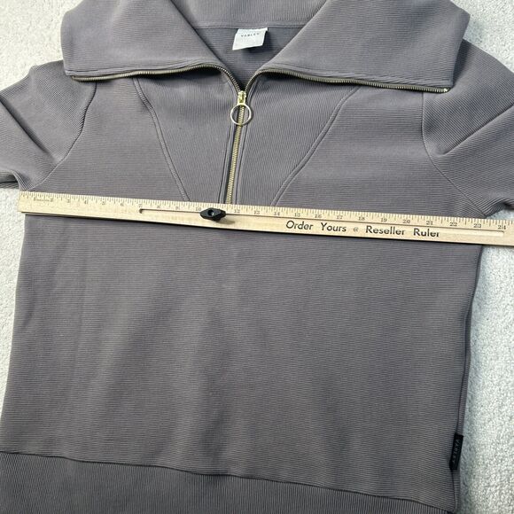$158 Anthropologie Varley Vine Half-Zip Pullover Women's Size Large Ribbed‎ Grey - Picture 15 of 16
